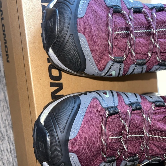 Women's salomon xultra pioneer mid cswp hiking boots wine tasting/magnet size6.5 - Picture 2 of 12